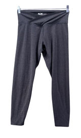 Popflex Gray Crossover Cropped Leggings Size Large Heathered Activewear Yoga Photo 0