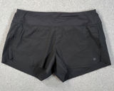 Athleta Laser Run Shorts Women's Large Black Zipper Pocket Lined Running Active Photo 0