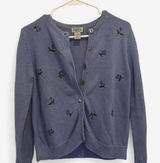 Classic Elements Embroidered Cardigan Petite S Blue Photo 0