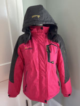 Unco & Boror Women's Size XL Pink & Black Down Hooded‎ Parka Jacket Coat Hooded Photo 0