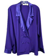 VTG Victoria's‎ Secret Large Pajama Top Purple Satin Trim Double Breasted 1696 Photo 0