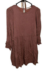 Abercrombie Fitch Brown Black Dot Tiered Mini Dress‎ Puff Sleeve Keyhole Photo 0