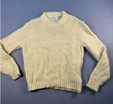 Vintage Career Club Sportswear Cream Wool Blend Chunky Knit Sweater XL USA Made Photo 0