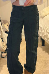 Black Garage Cargo Pants Low-Rise Photo 0