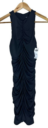 NWT Abercrombie & Fitch Ruched Cutout Bodycon Mini Dress Black Chic Edgy Size S Photo 0