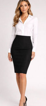 Flavio Castellani Black Pencil Skirt IT 46 Made in Italy Photo 0