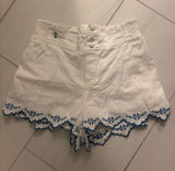 White embroidered linen Anthropologie Maeve Shorts Photo 0