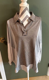 Relaxed Collared Pullover Top Photo 0