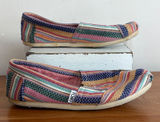 TOMS Classic‎ Alpargata Multi Color Woven Stripe Chevron Slip On Shoes Womens 7 Photo 0