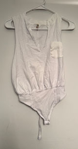 Intimately Free People Womens White V-Neck Sleeveless Pocket Bodysuit Small Photo 0