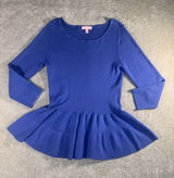lilly pulitzer celene sweater peplum purple/blue medium Viscose Nylon Photo 0