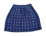 Maeve Anthropologie Blue Grid‎ Wool Blend Mini Skirt Size 4 Windowpane A-Line Photo 0