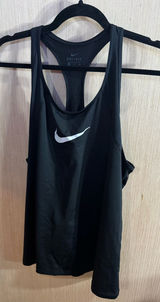 Women’s Nike Black Racerback Dri-FIT Tank with White Swoosh Size XL Photo 0