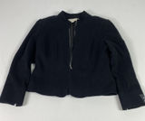 Mainbocher Jacket Womens 10 Black Cashmere Wool Blend Short Zip Front Lined Photo 0