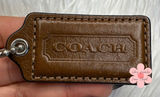 2" COACH Brown Fob Bag Charm Hang tag Hangtag Photo 0