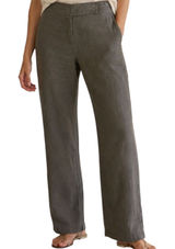 Eileen Fisher Linen Trousers Dress Pants Hook & Eye Stretch Pocket Beige 4 34x31 Photo 0