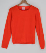 Crush Cashmere 100% Cashmere Crewneck Sweater Orange Sz 1 Photo 0