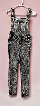 Montana Jeans Womens Acid Wash Denim Overalls Skinny Leg Jumpsuit Size 3 Flaw Photo 0