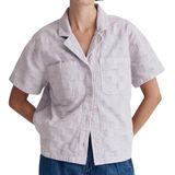 Madewell Garment Dyed Checkerboard Button Up Shirt NL027 Dusty Lavender Size XXL Photo 0
