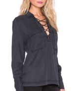 Lace Up Long Sleeve Top Photo 0