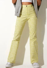Motel Rocks Flare Trousers‎ Sz XS Green Geometric Retro Pants Vintage Inspired Photo 0
