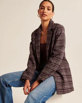 ABERCROMBIE & FITCH Heavyweight Wool Blend Blazer Coat Preppy Academia Small Photo 0