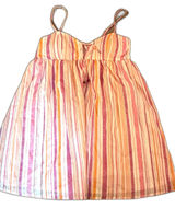 No Boundaries M Striped Cotton Babydoll Mini Dress Pink Orange Summer Beach Photo 0