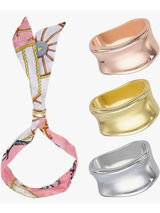 NEW 3 Pcs Dainty Oblate Silk Scarf Ring Brooch, 3 Colors Geometric Jewerly Photo 0