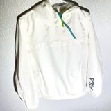 FILA Women’s White Lightweight Windbreaker Jacket Half Zip, Hooded Photo 0