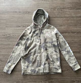 Hollister Womens Pullover Hoodie Small Gray Camo Pink Logo Sleeve Graphic Fleece Photo 0