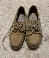 Sperry Women’s Tan and Cream Leather Boat Shoes Photo 0