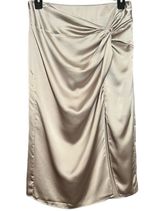 Abercrombie 74- NWT Knotted Elevated Satin Midi Skirt sz XL GOLDEN TONE Photo 0