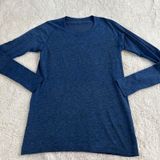 Lululemon Womens Long Sleeve Swiftly Blue Activewear Top 12 Yoga Sports Preppy Photo 0