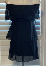Shasa Black Off-Shoulder Flutter Sleeve Cocktail Dress Photo 0