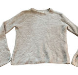 Banana Republic Size XS Beige Ribbed Wool Alpaca Blend‎ Crewneck Sweater Oatmeal Photo 0