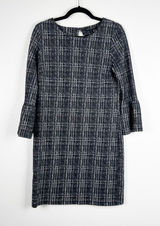 BANANA‎ Republic Tartan Bell Sleeve Dress Gray Sz 6 Photo 0