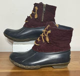 Sperry Top-Sider Saltwater Quilted Duck Boots Womens Wine Color Size 5M Photo 0