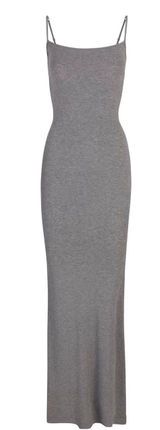 SKIMS Long Slip Dress Soft Lounge Heather Grey Photo 0
