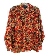 Lauren Ralph Lauren Paisley Floral Blouse Women's Medium‎ Career Preppy Classic Photo 0