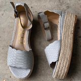 Snake Skin Texture Scalloped Espadrille Photo 0