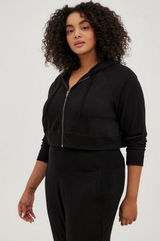 Torrid Lightweight French Terry Zip-Up Crop Hoodie Black 6X NWT‎ Photo 0