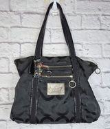 Coach Poppy Glam Tote 13826 Op Art Signature Jacquard Black Shoulder Bag Y2K VTG Photo 0