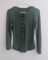 Aerie Ribbed Long Sleeve Top Green Photo 0