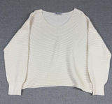 Tommy Bahama Sweater Womens L White Cotton V Neck Dolman Sleeve Knit Pullover Photo 0