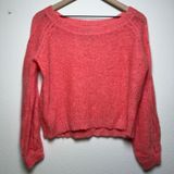 Anthropologie Rosie Neira‎ Women Alpaca Sweater XS Pink Fuzzy Slouchy Coastal Photo 0