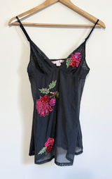 Victoria’s Secret Y2K Floral Tank Cami Top Size Small Pink Embroidered Embellish Photo 0