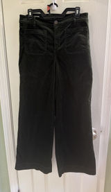 Ann Taylor Loft The Palmer Wide Leg Cordoroy Pants Dark Green Sz 6 Sailor Pocket Photo 0