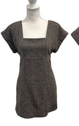 VTG Paul & Joe‎ Brown Tweed Wool Blend Shift Dress Size Small Heritage Preppy Photo 0