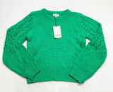 &merci Pointelle‎ Knit Crewneck Sweater Womens Size M Green MSW10084 Chunky Photo 0