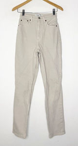 Abercrombie & Fitch 90s Straight Jeans Ultra High Rise Curve Love Cream Size 0 Photo 0